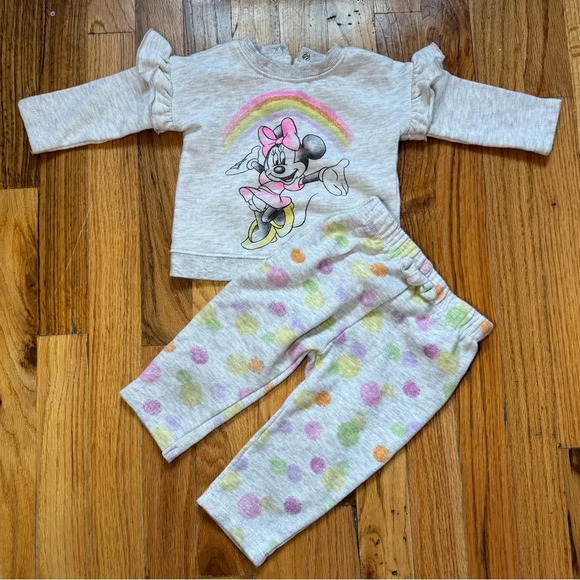 Disney Baby Mickie Mouse Sweatsuit two piece’s6-9 months. Dolka Pot Pants - Picture 2 of 9